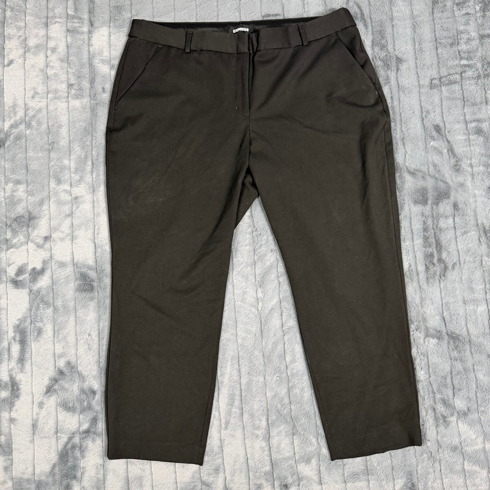 Express Columnist Ankle Pants Womens 18R Black Mid Rise Stretch Dress Slacks